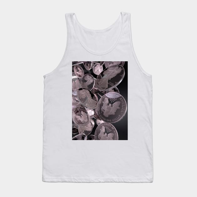 Silver coins, computer artwork (T362/0456) Tank Top by SciencePhoto